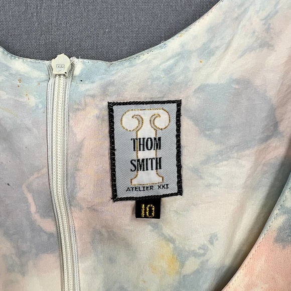 THOM SMITH Vintage Shirt Womens 10 Pink Blue Tie Dye Silk Tank Cami Scoop Neck - Picture 8 of 13